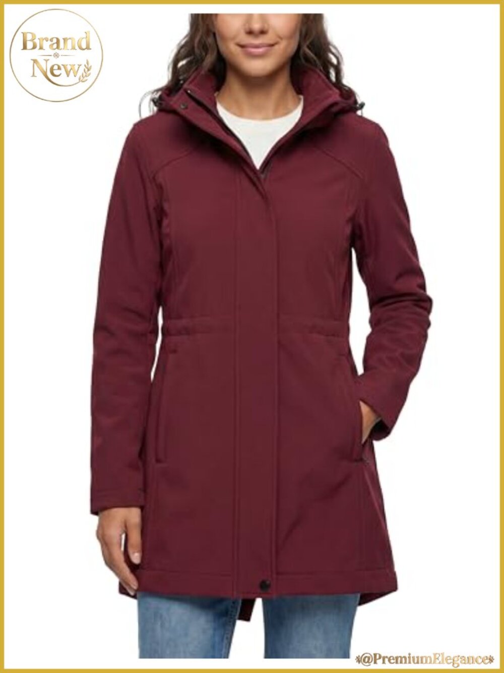Waterproof Fleece Lined Softshell Winter Coat with Detachable Hood